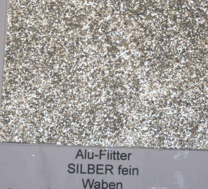 Alu-Flitter silber fein hex 100gr./10dag